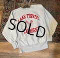 90’s USA製【ビンテージ】【Champion】【チャンピオン】染み込みプリント【リバースウィーブ】【LAKE FOREST LACROSSE】バックプリント【グレー】【スウェット】【サイズL】 