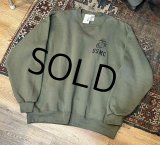 90's~【USA製】【ビンテージ】【U.S.ARMY】米軍【USMC】オリーブグリーン【前Vスウェット】【サイズＸＬ】 