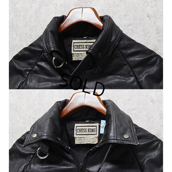 画像3: 80's【ビンテージ】【CHESSKING】【チェスキング】【黒】中綿入り【レザージャケット】レザーダウンジャケット【サイズＭ】 