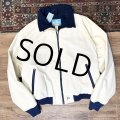 【80's】【USA製】【Woolrich】ウールリッチ【TETON】【生成り×紺】【ジップアップブルゾン】【裏フリースブルゾン】サイズＸＬ 
