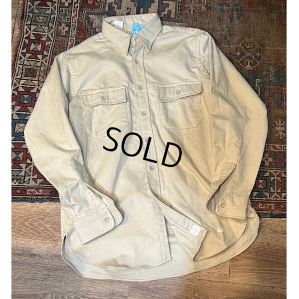 画像1: デッドストック USA製【ビンテージ】【L.L.Bean 】【ＬＬビーン】オフホワイト【シャモアクロスシャツ】【15 1/2】 