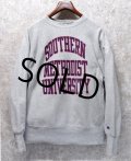 90’s USA製【ビンテージ】【Champion】【チャンピオン】染み込みプリント【リバースウィーブ】【SOUTHERN~】【グレー】【スウェット】【サイズL】 