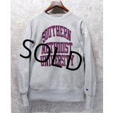 90’s USA製【ビンテージ】【Champion】【チャンピオン】染み込みプリント【リバースウィーブ】【SOUTHERN~】【グレー】【スウェット】【サイズL】 
