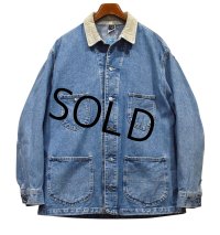 90's【USA製】【ビンテージ】【Lee】【Lee RIVETED】リー【襟コーデュロイ】【デニムカバーオール】サイズL 