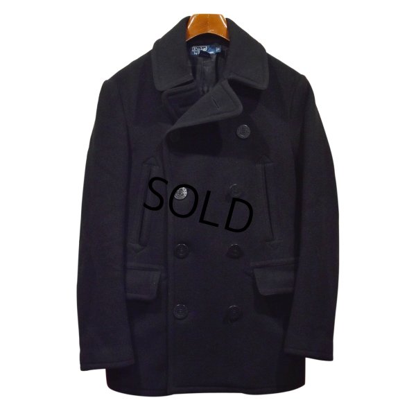 画像1: 【ラルフローレン】【Ralph Lauren】【Ｐコート】【黒】【１０ボタン】【ウールコート】【サイズＳ】 