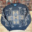 画像1: 程度良好!!【USA製】【ビンテージ】【ペンドルトン】Pendleton【チャコールｘ幾何模様】ネイティブ柄【ウールセーター】【サイズＬ】<br> (1)