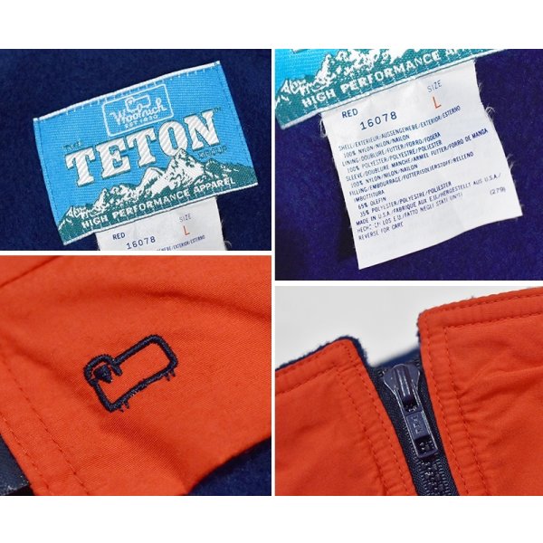 画像2: 【80's】【USA製】【Woolrich】ウールリッチ【TETON】【赤×紺】【ジップアップブルゾン】【裏フリースブルゾン】サイズＬ 