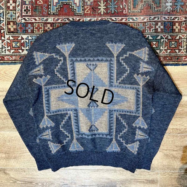 画像3: 程度良好!!【USA製】【ビンテージ】【ペンドルトン】Pendleton【チャコールｘ幾何模様】ネイティブ柄【ウールセーター】【サイズＬ】 