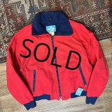 【80's】【USA製】【Woolrich】ウールリッチ【TETON】【赤×紺】【ジップアップブルゾン】【裏フリースブルゾン】サイズＬ 