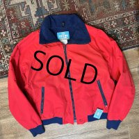 【80's】【USA製】【Woolrich】ウールリッチ【TETON】【赤×紺】【ジップアップブルゾン】【裏フリースブルゾン】サイズＬ 