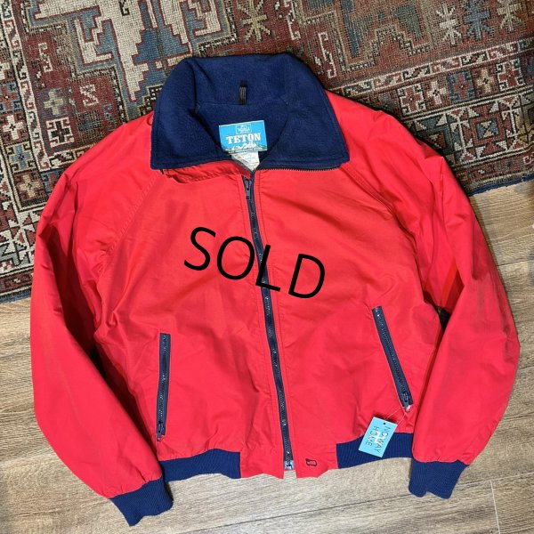 画像1: 【80's】【USA製】【Woolrich】ウールリッチ【TETON】【赤×紺】【ジップアップブルゾン】【裏フリースブルゾン】サイズＬ 