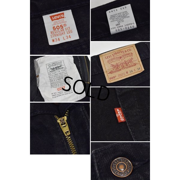画像2: 【USA製】ビンテージ【LEVI'S】【リーバイス505】５０５【デニムパンツ】【ブラックデニム】黒【34ｘ34】 