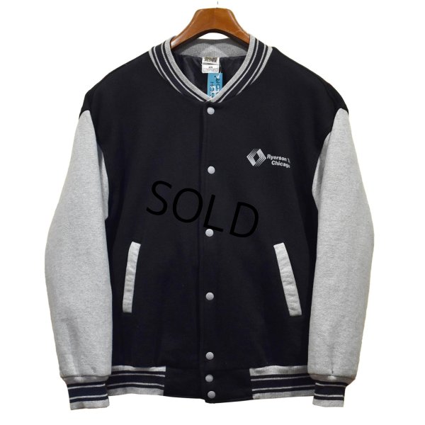 画像1: 【ビンテージ】FRUIT OF THE LOOM【フルーツオブザルーム】Ryerson Tull Chicago【黒ｘグレー】【スウェットスタジャン】【サイズＬ】 