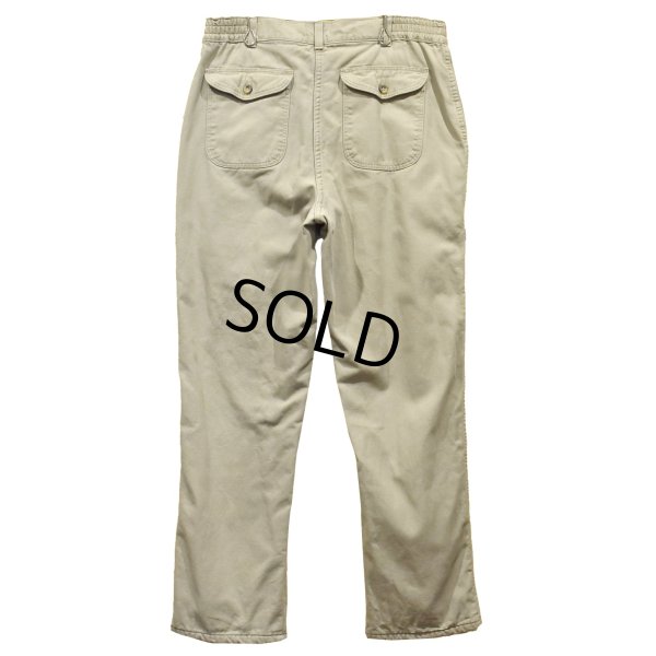 画像4: 90's【ビンテージ】【L.L.Bean】【エルエルビーン】【裏地ブラックウォッチ】【コットンパンツ】１タック【ベージュ】【33×30】 
