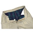 画像1: 90's【ビンテージ】【L.L.Bean】【エルエルビーン】【裏地ブラックウォッチ】【コットンパンツ】１タック【ベージュ】【33×30】<br> (1)