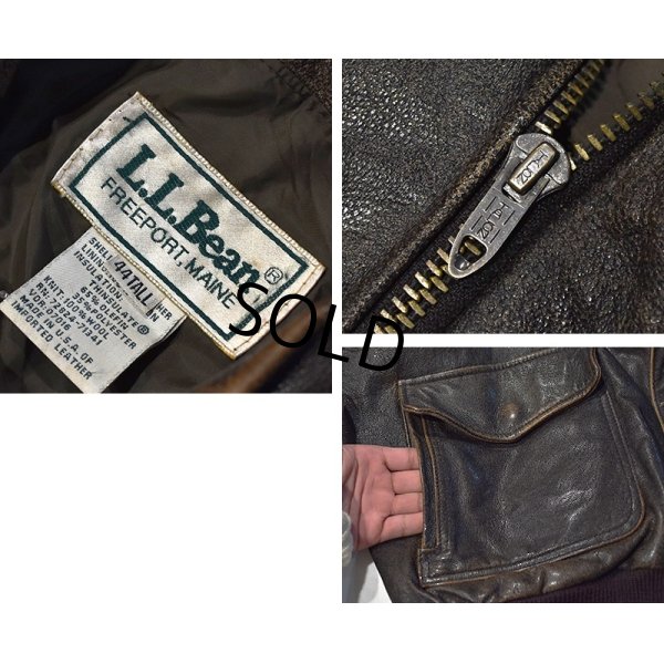 画像2: ~80's【USA製】【ビンテージ】【ＬＬビーン】【L.L.bean】A－２タイプ レザージャケット【サイズ４４TALL】 