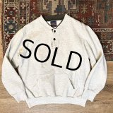 90's【USA製】【ビンテージ】【HILTON】【グレー×黒】【ヘンリーネックスウェット】Ｍ 