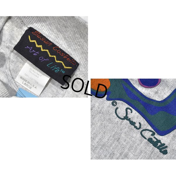 画像2: 【90’s】USA製【Susan Costello Art of Life】ビンテージ【ALASKA】トナカイ【グレー】【コットンシャツ】【モックネックロンT】【サイズL】 