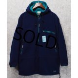 90's 【L.L.Bean】ビンテージ【ＬＬビーン】ポーラテック【WIND BLOCK SERIES】紺ｘエメラルドグリーン【ハーフジップフリースパーカー】アノラック サイズW-L 