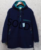90's 【L.L.Bean】ビンテージ【ＬＬビーン】ポーラテック【WIND BLOCK SERIES】紺ｘエメラルドグリーン【ハーフジップフリースパーカー】アノラック サイズW-L 