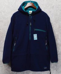 90's 【L.L.Bean】ビンテージ【ＬＬビーン】ポーラテック【WIND BLOCK SERIES】紺ｘエメラルドグリーン【ハーフジップフリースパーカー】アノラック サイズW-L 
