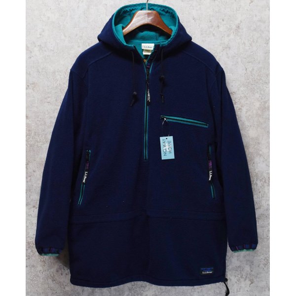 画像1: 90's 【L.L.Bean】ビンテージ【ＬＬビーン】ポーラテック【WIND BLOCK SERIES】紺ｘエメラルドグリーン【ハーフジップフリースパーカー】アノラック サイズW-L 