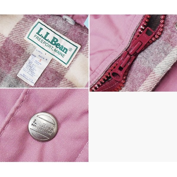 画像2: 80's【USA製】【ビンテージ】【L.L.Bean】LLビーン【ウール裏地】【ピンク】【マウンテンパーカー】レディース古着【サイズW-S】 