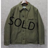 60's~【ビンテージ】【米軍実物】U.S.NAVY【バックステンシル入り】【A-2】【デッキジャケット】サイズL 