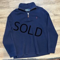 【ラルフローレン】POLO RALPH LAUREN【紺】【無地】【ハーフジップ】【コットンセーター】【サイズM】  