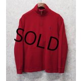 【ラルフローレン】POLO RALPH LAUREN【赤】【無地】【ハーフジップ】【コットンセーター】【サイズL】  