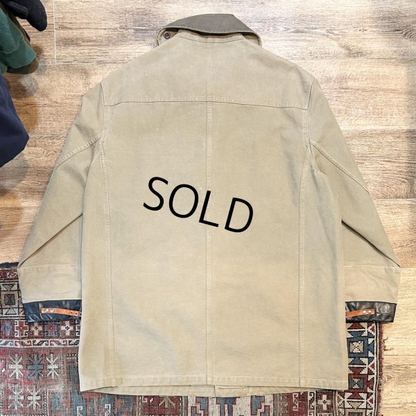 画像3: 90's【ビンテージ】【ラルフローレン】POLO RALPH LAUREN 袖黒レザー ベージュ 【ファイヤーマンジャケット】 【サイズL】 