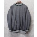90's デッドストック 【USA製】【FAMOUS】【グレー×リブ緑ライン】リブボーダー【スウェット】【サイズXＬ】 