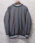 90's デッドストック 【USA製】【FAMOUS】【グレー×リブ緑ライン】リブボーダー【スウェット】【サイズXＬ】 
