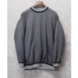 90's デッドストック 【USA製】【FAMOUS】【グレー×リブ緑ライン】リブボーダー【スウェット】【サイズXＬ】 