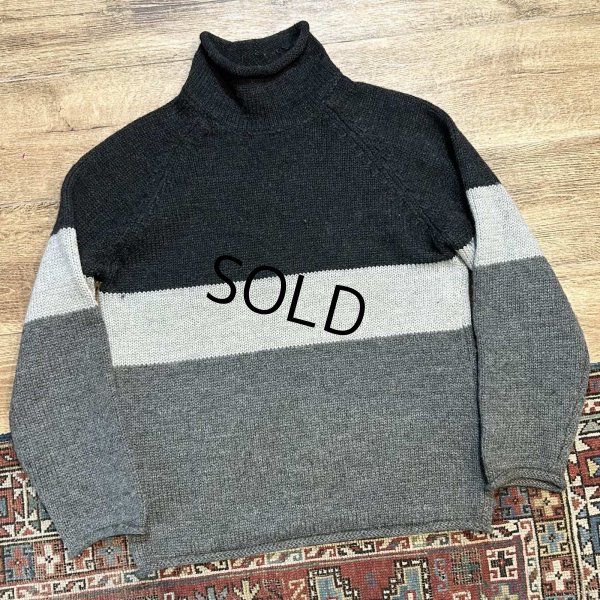画像1: 【J.crew】【Ｊクルー】【黒ｘグレーｘチャコール】【ロールネックウールセーター】【サイズＳ】 