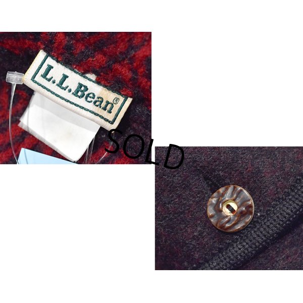 画像2: 【ビンテージ】【L.L.Bean】LLビーン【赤茶ｘ裏幾何学模様】レディースＬ程度【ウールコート】レディース古着 
