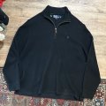 【ラルフローレン】POLO RALPH LAUREN【黒】【無地】【ハーフジップ】【コットンセーター】【サイズXL】  