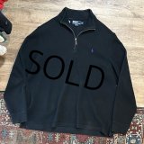 【ラルフローレン】POLO RALPH LAUREN【黒】【無地】【ハーフジップ】【コットンセーター】【サイズXL】  