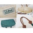 画像2: 80's【ビンテージ】【L.L.bean】【レザーハンドル】【エルエルビーン】生成りｘ緑【キャンバス】【トートバッグ】【キャンパストート】<br> (2)