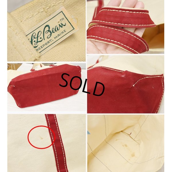 画像2: 70's【ビンテージ】L.L.bean【L.L.ビーン】【白×赤】【筆記体】【キャンバス】【トートバッグ】ビーントート 