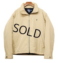 【ポロラルフローレン】【ベージュ】【紺地フリース】【フード収納】【ブルゾン】フルジップアップジャケット【サイズL】 