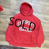 【80's】【USA製】【ビンテージ】【チャンピオン】【Champion】FAIR PORT SOCCER　バックプリント【トリコタグ】【赤】【リバースウィーブパーカー】【サイズXL】 