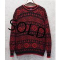 【ビンテージ】【オールドギャップ】【GAP】【赤×黒】【雪柄】【コットンセーター】【サイズＭ】 