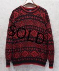 【ビンテージ】【オールドギャップ】【GAP】【赤×黒】【雪柄】【コットンセーター】【サイズＭ】 