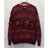 【ビンテージ】【オールドギャップ】【GAP】【赤×黒】【雪柄】【コットンセーター】【サイズＭ】 