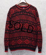 【ビンテージ】【オールドギャップ】【GAP】【赤×黒】【雪柄】【コットンセーター】【サイズＭ】 