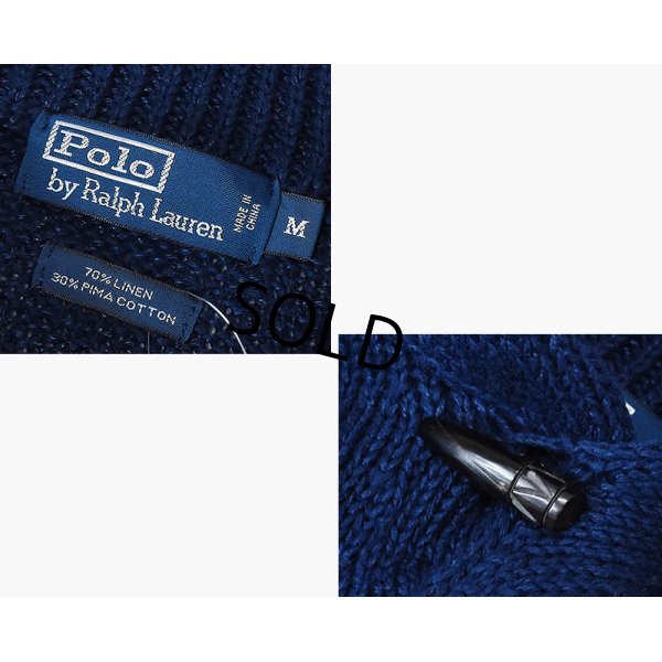 画像2: 【ラルフローレン】【POLO RALPH LAUREN】【紺】コットンリネン【ショールカラーセーター】【サイズM】 