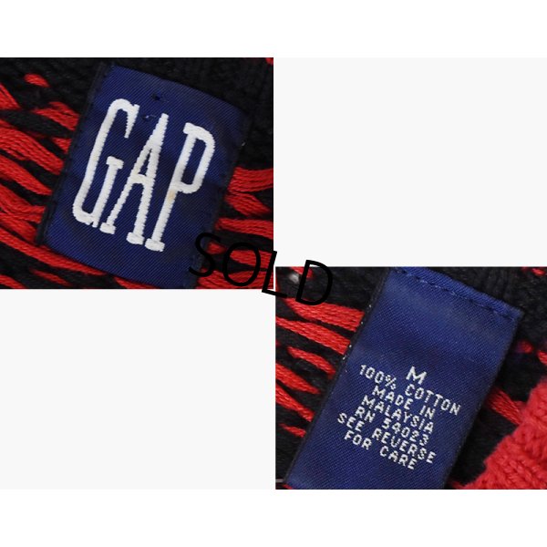 画像2: 【ビンテージ】【オールドギャップ】【GAP】【赤×黒】【雪柄】【コットンセーター】【サイズＭ】 