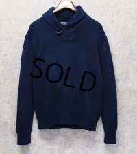 【ラルフローレン】【POLO RALPH LAUREN】【紺】コットンリネン【ショールカラーセーター】【サイズM】 