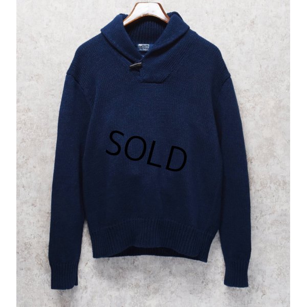 画像1: 【ラルフローレン】【POLO RALPH LAUREN】【紺】コットンリネン【ショールカラーセーター】【サイズM】 